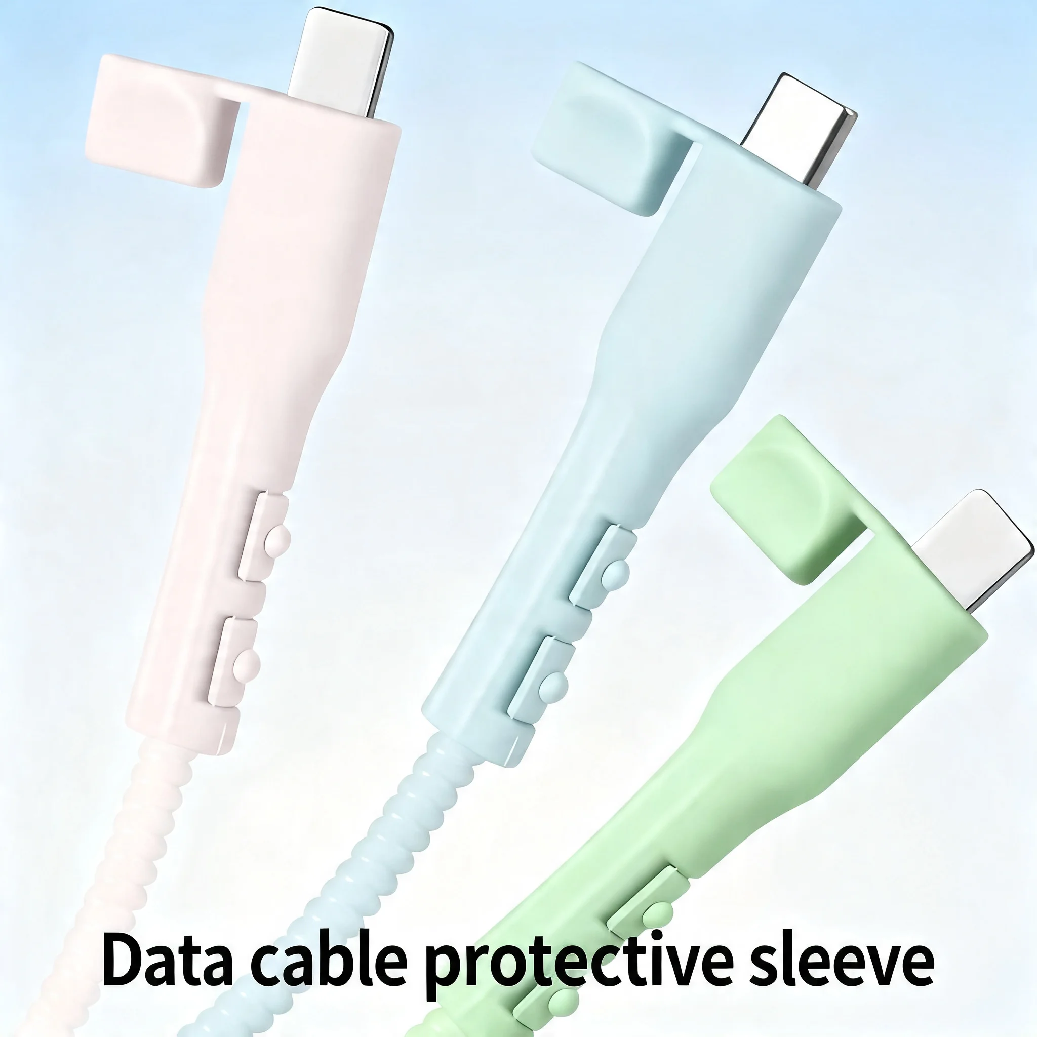 10pcs Silicone Cable Protector, Universal Cord Saver for Data Charging Cables, Anti-Break Full-Wrap Design, High-Elasticity