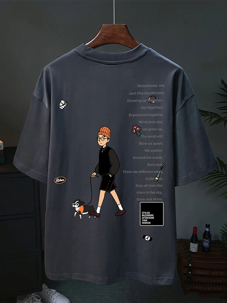 

Loose Fit Short Sleeve T-Shirt Unisex Breathable Cotton Casual Style Summer Fashion Top for Men And Women