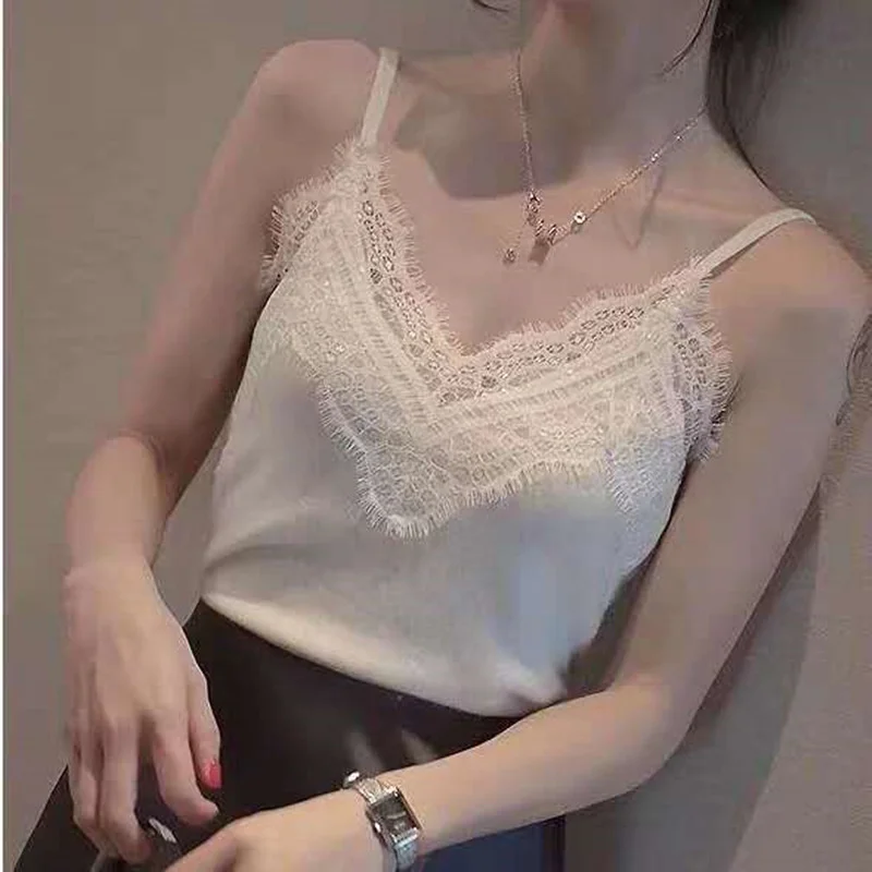 Lace Women Summer Tanks Camis Vest Fashion Casual Sleeveless Ladies Street Tanks Tops Tees Hotsweet B3162