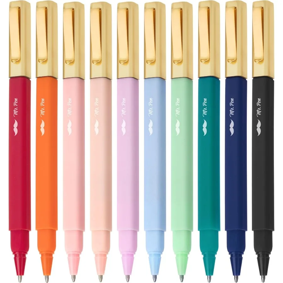 Aesthetic Pens 10 Pack Assorted Colors Fast Dry No Smear Bible Pens Bleed Through Fine Point Pen Ballpoint Ballpoint Tip for No