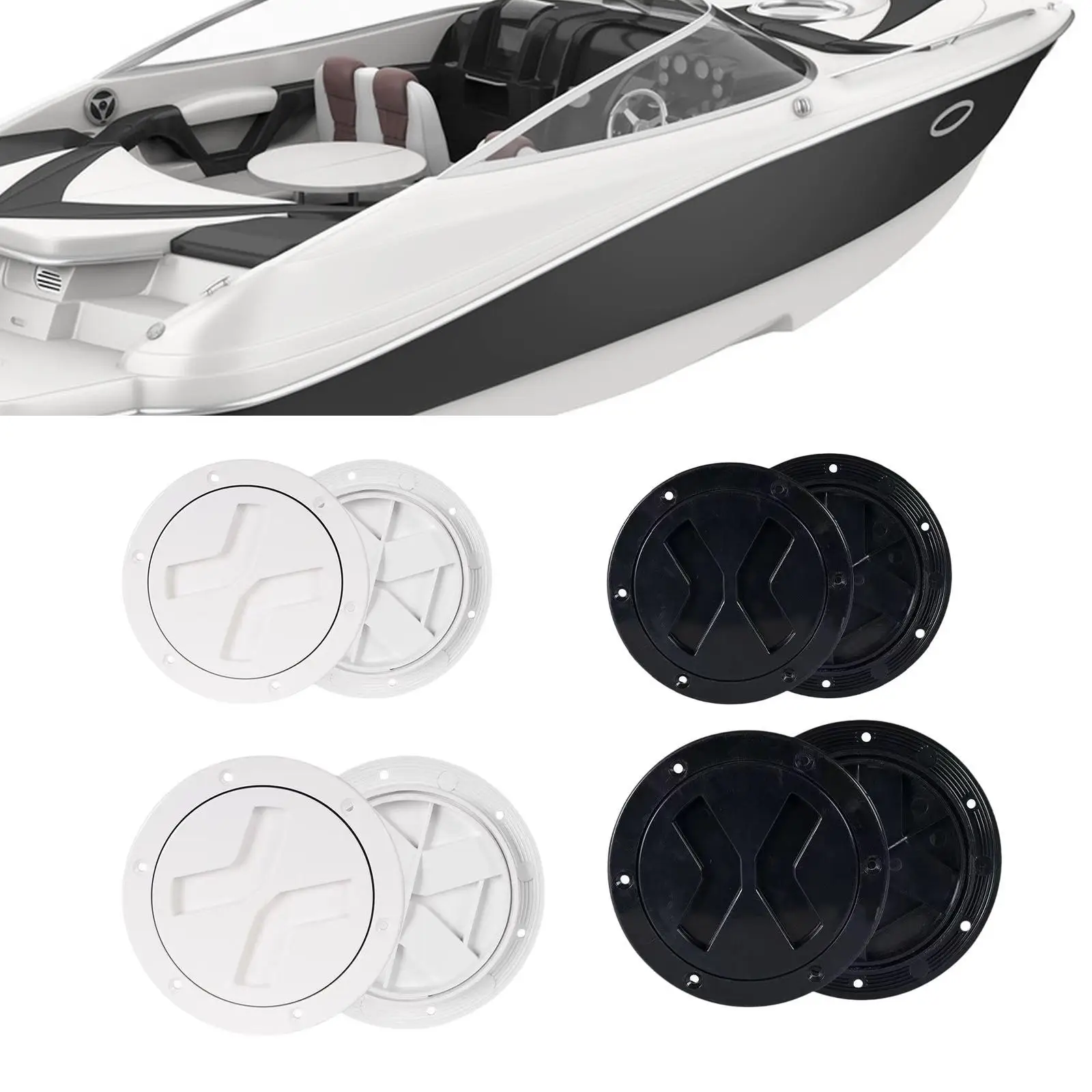 Round Non Slip Boat Inspection Hatch Deck Plate ABS Marine Access Cover Watertight Leakproof Replacement for Kayak Yacht view 6