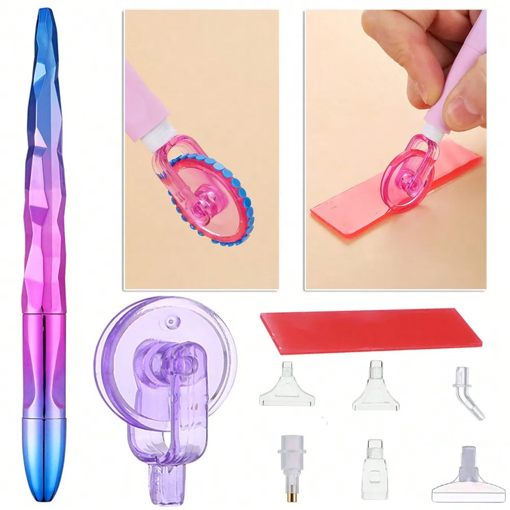 Diamond Painting Roller Tool Kit with Resin Pen Multi-Placer Tips Correction Wheel DIY 5D Diamond Art Embroidery Accessories