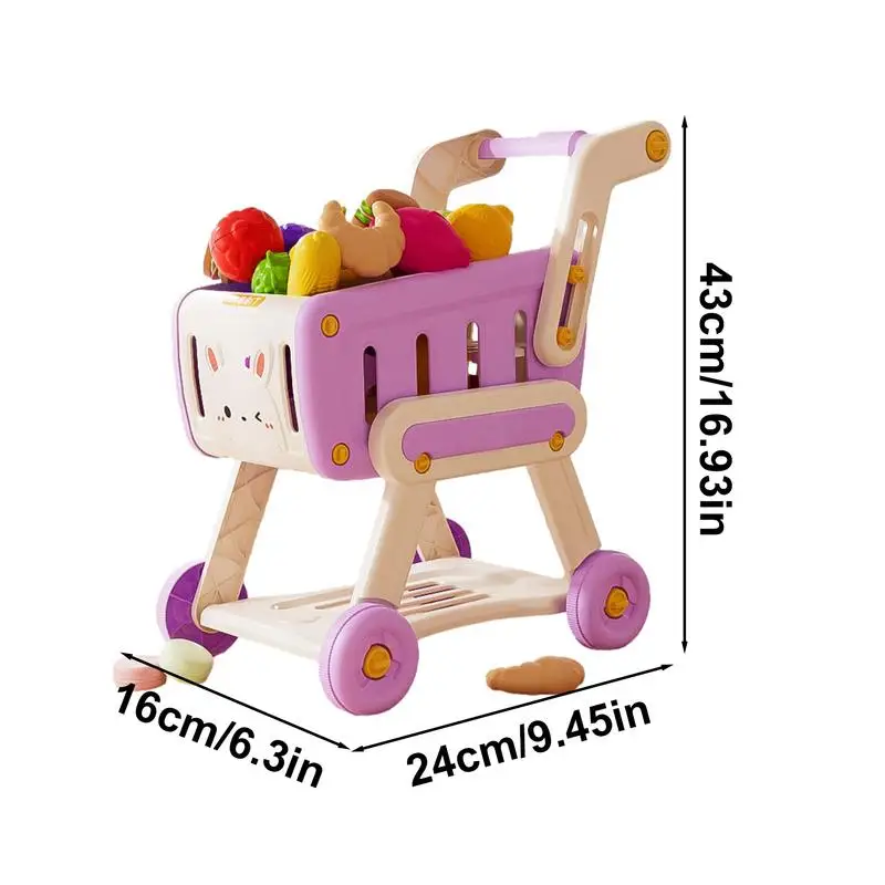 Spielzeug Einkaufs wagen Kinder Einkaufs wagen mit so tun, als ob Lebensmittel interaktive Kinder Einkaufs wagen Rollenspiel für Kleinkind Jungen Mädchen Kinder