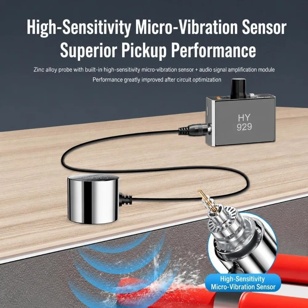 Dual Probe Pipe Leak Detector Sound Collector High Sensitivity Sound Amplifier Audio Amplifier Enhanced Version