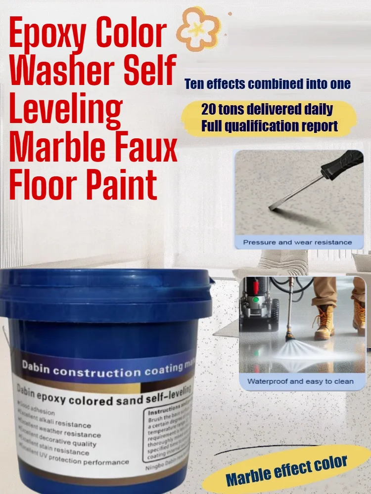 Indoor outdoor Floor Selfflowing Flat Epoxy Material Upgraded Wearresistant Color Sand Floor Paint