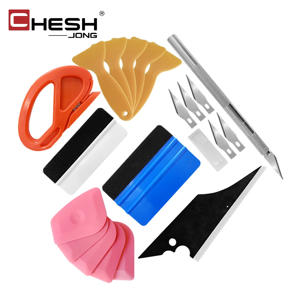 Application Tools Kit Squeegee Vinyl Film Felt Scraper Knife Heat-shrink Tubing Wrapping Kit Insulation Nano Double Sided Tape