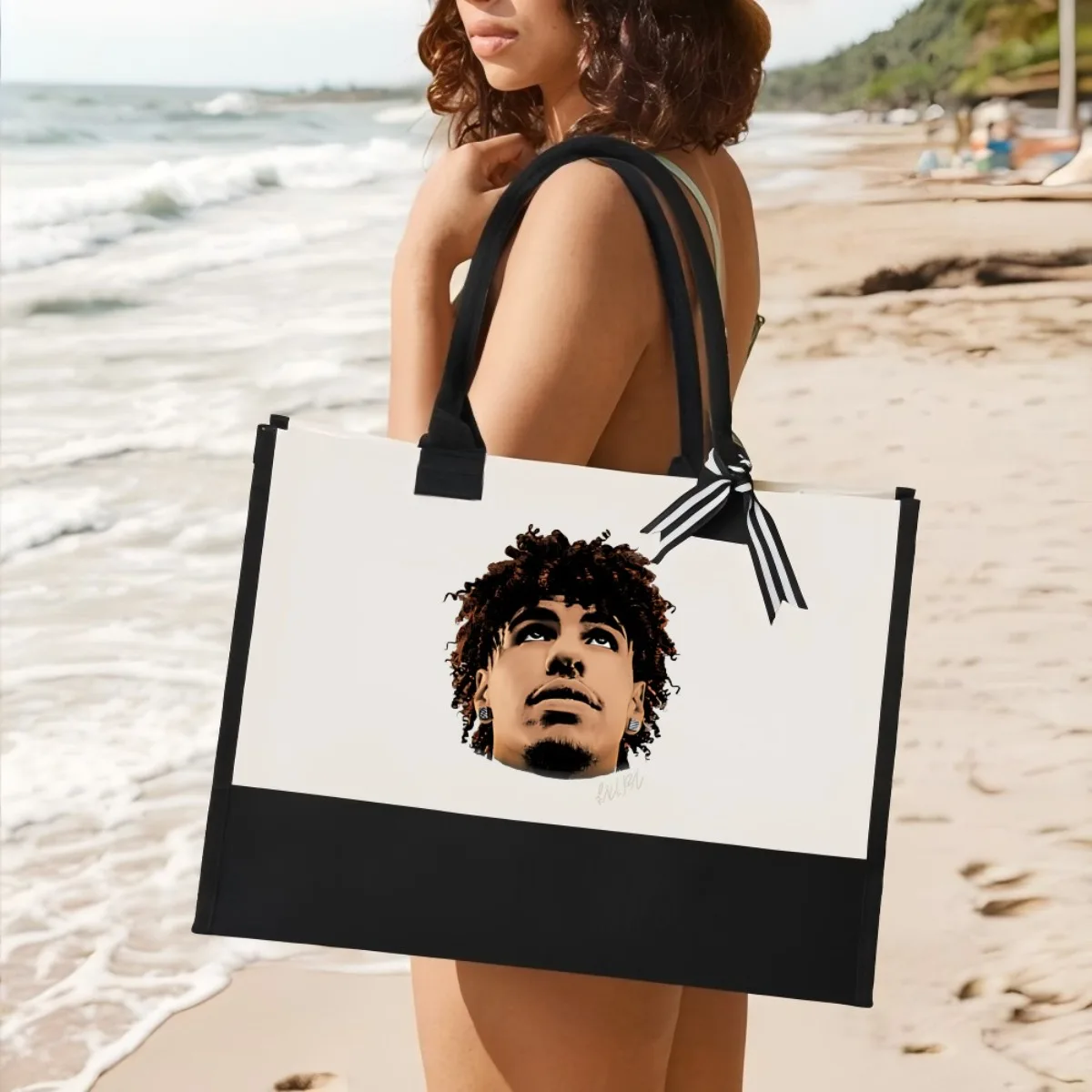 LaMelo LaFrance Ball 2026 nueva llegada moda práctica espacioso bolso de mano reutilizable patrón estampado 2 tonos resistente hombro grande