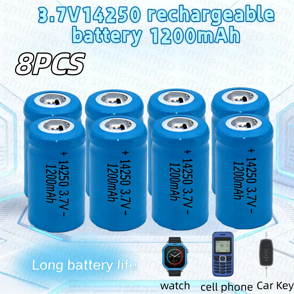 3.7V 14250 rechargeable lithium battery LS14250 ER14250H 1/2-R6 1/2 AA 1200mah rechargeable ER14250 lithium battery