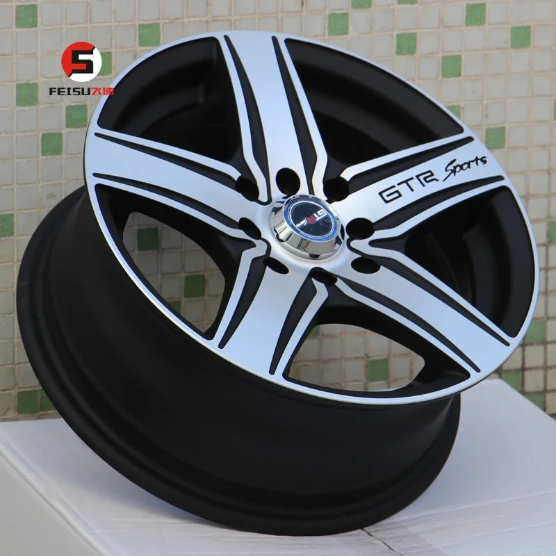 Passenger Car Alloy Wheel Mag Hot Sale Rim 15 Inch 5hole Design Matt Black Silver Customized PCD 4X100 5X100-114.3 Ready To Ship