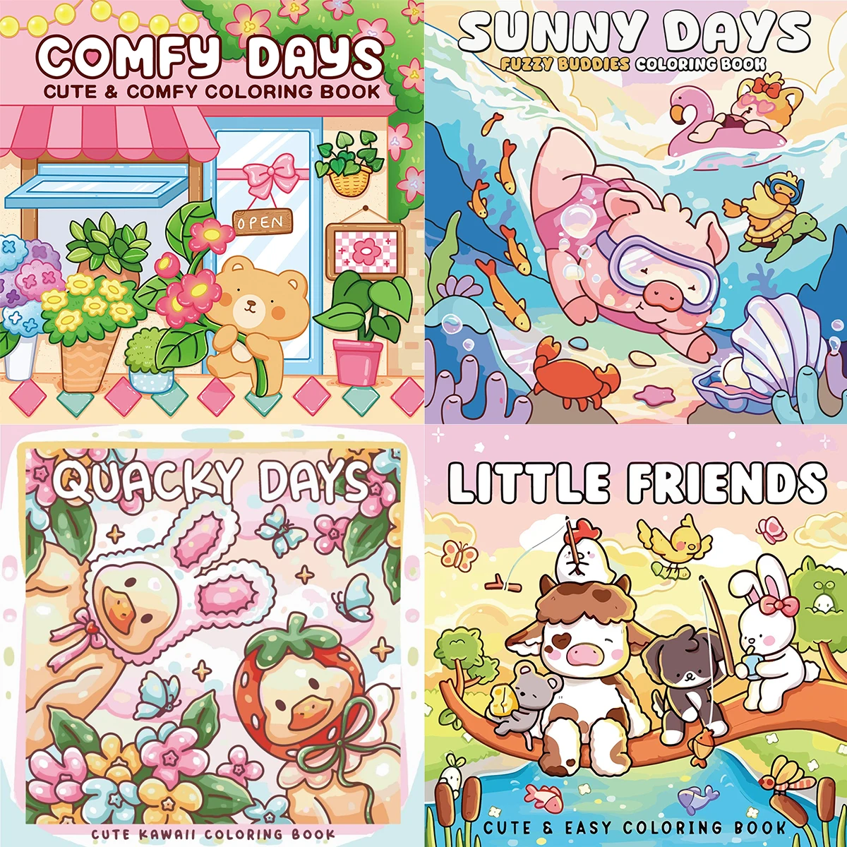 

Книжки-раскраски Sunny Days, яркие сцены, легкая окраска, для домашних родителей - ребенок своими руками, расслабление, без ветра, повышение творчества