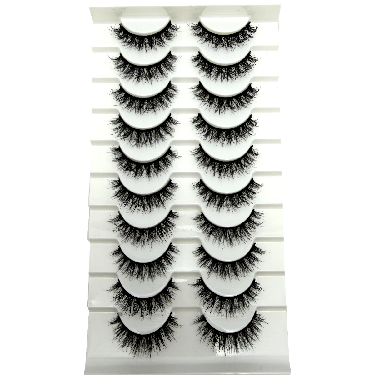 10 Par Puszystych Sztucznych Rzęs z Imitacji Norek Ręcznie Robione Sztuczne Rzęsy Naturalny Makijaż Nude Symulacja Krzyżowe Niezgrabne Rzęsy 3D Kręcone