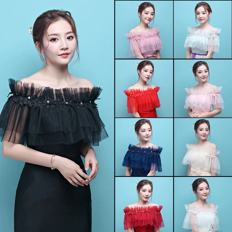 Summer Bridal Wedding Shawl Off Shoulder Arm Cover Bridesmaid Evening Wrap