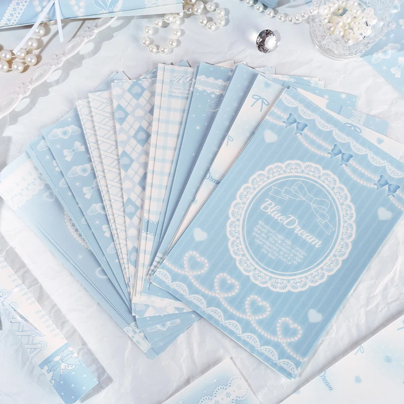 30 pezzi di carta decorativa per sfondo di album in pizzo dolce Kawaii, collage creativo, diario spazzatura fatto a mano fai da te, carta artigianale estetica