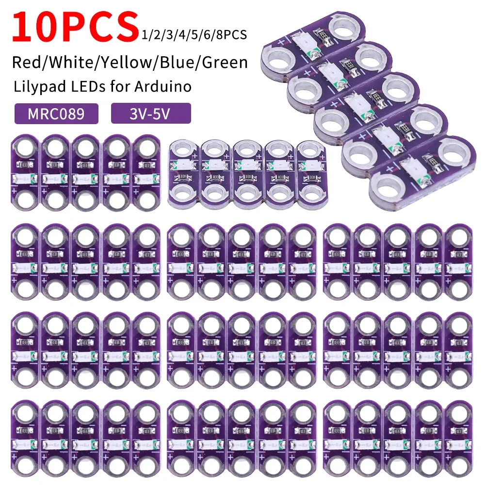 

1-5Pcs Lilypad LED Module Red/White/Yellow/Blue/Green Smart Electronics Lilypad LED for Arduino IDE E-Textiles Wearable Projects