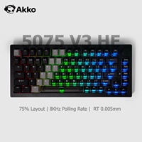 Akko 5075 V3 HE Magnetic Switch Keyboard 75% Rapid Trigger 0.005mm 8K ARGB USB Type-C Wired Custom Gaming Keyboard Gasket Mount