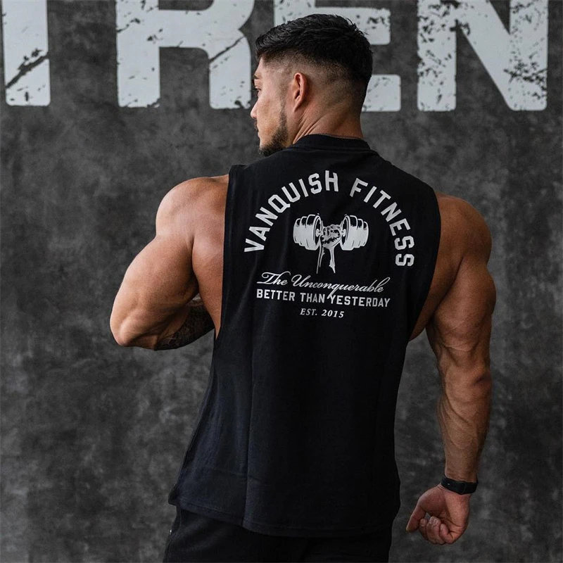 Muscle Brother Tank Top Summer 2023 Fashion Brand Men's O-Neck Slim Fit Tank Tops Male Sleeveless V-Neck Vest Tees Fitness Men image 2