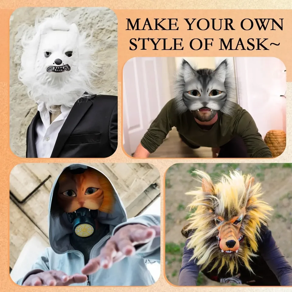 Masque Therian Masque De Chat Therian Fausse Fourrure Animale Masque Fait Main Pour Masque Cheval Masque Therian Masque De Chat Therian Fausse Fourrure Animale Masque Fait Main Pour Masque Cheval
