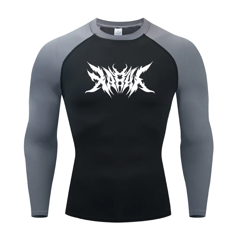 

Компрессионная футболка для бега для фитнеса, мужские топы, футболки с принтом летучей мыши, мужская быстросохнущая спортивная одежда для спортзала, трикотажная футболка для мужской одежды