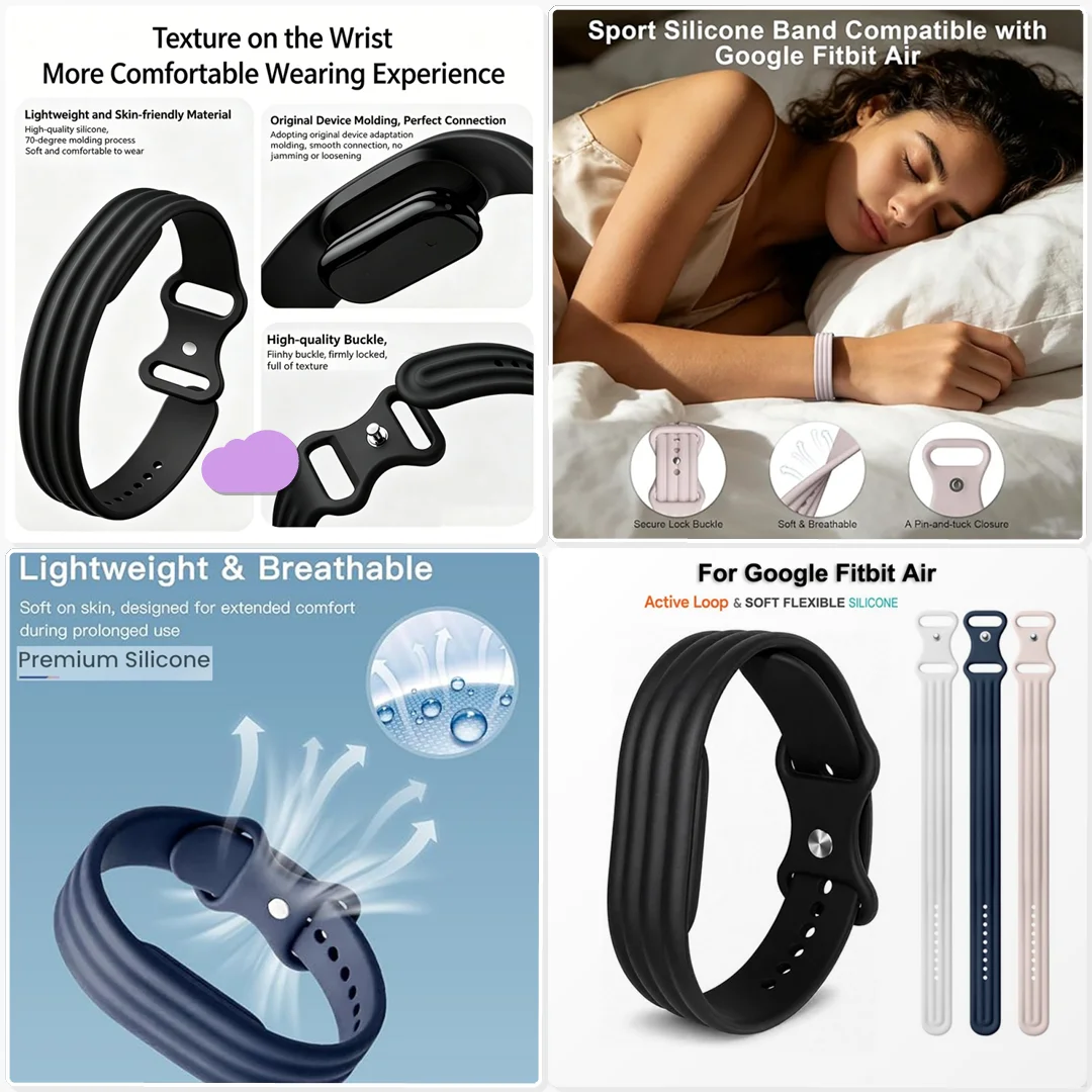 Soft Silicone Watchband for Fitbit Replacement Strap Active Bracelet Daily Errand Run Comfort Style Match