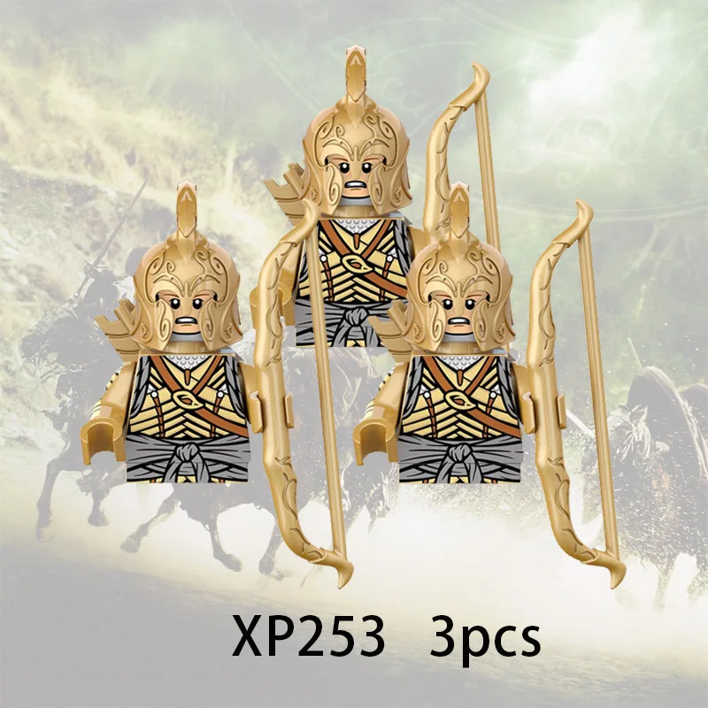 3 stücke Herr Ringe Elfen Orcs Armee Zwerg Rohan Mini Action Spielzeug Figuren Bausteine Montage Spielzeug für Kinder Geburtstag geschenk