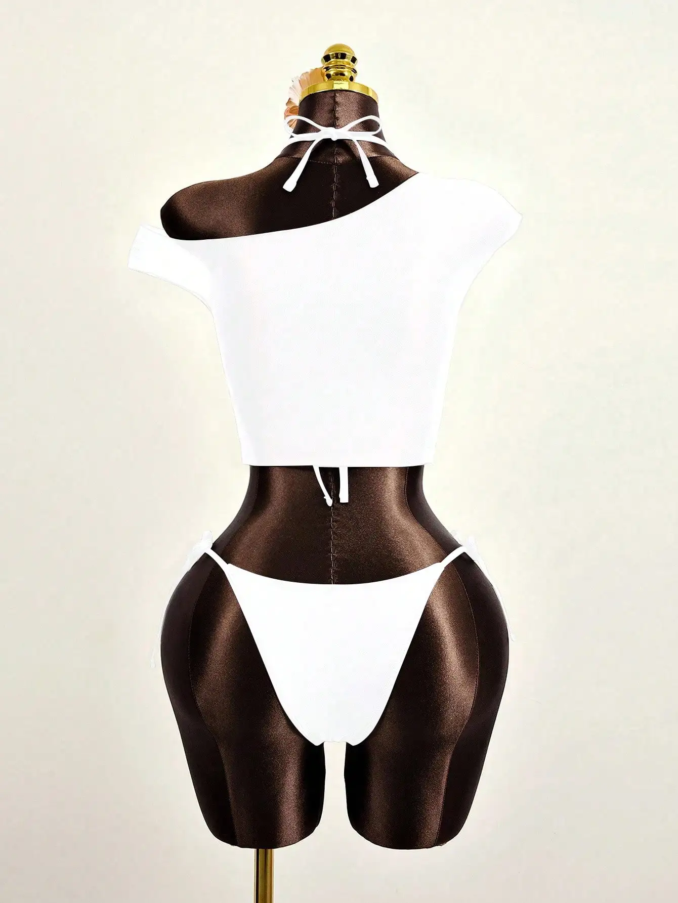 

Women Floral Print Halter Bikini Set With Side Tie Thong