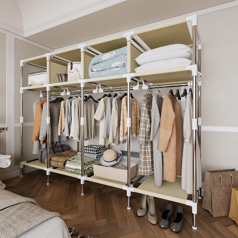 Heavy Duty  Wardrobe Portable Closet Organizer Metal framework Hanging Stronger Load-Bearing 78.7" Lx 17.7" Wx 66.9 H ﻿