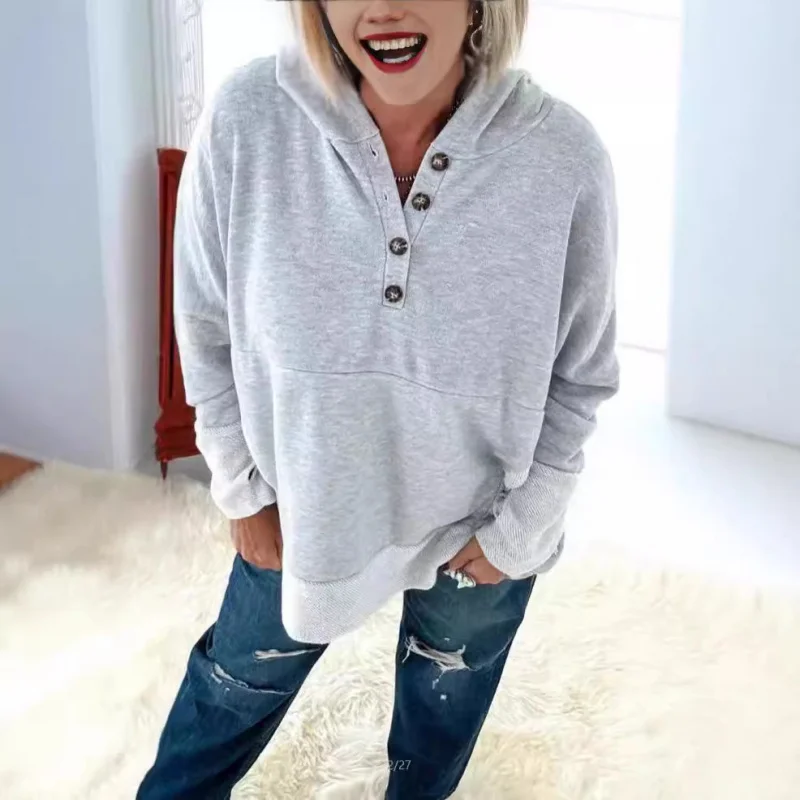 

Европейский и американский стиль, осенне-зимняя новая свободная толстовка с капюшоном, женская мода