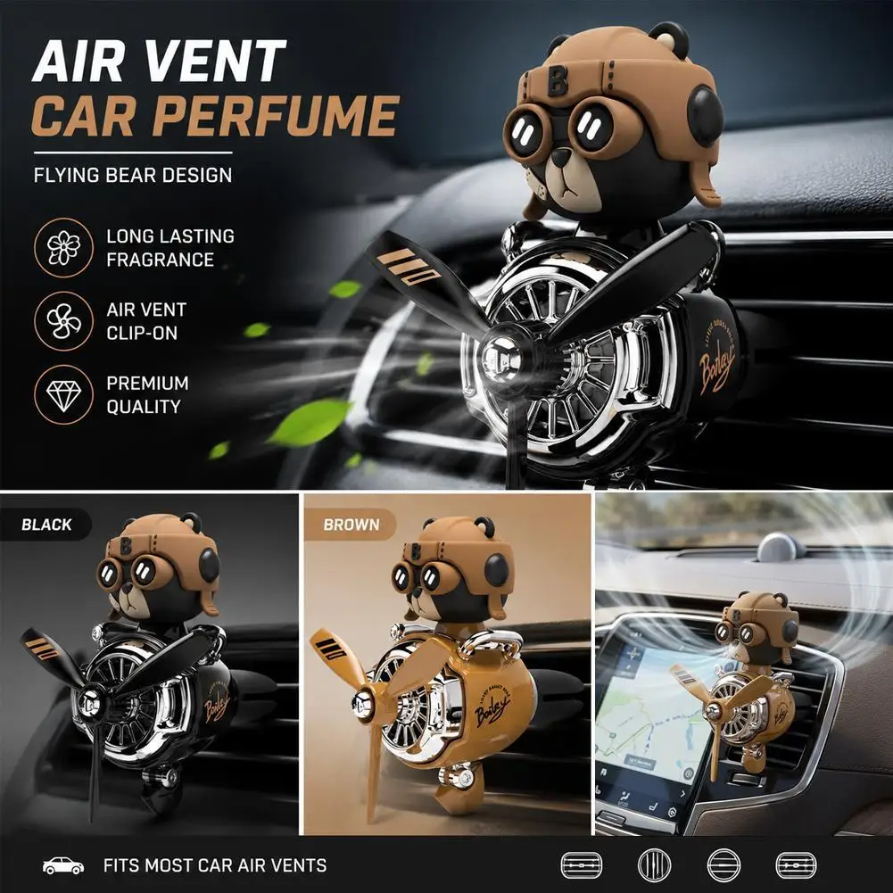 DIY Perfume Ornament Airplane Pilot Bear Car Air Freshener Decoration Accessories Aroma Vent Clip Fragrant Diffuser