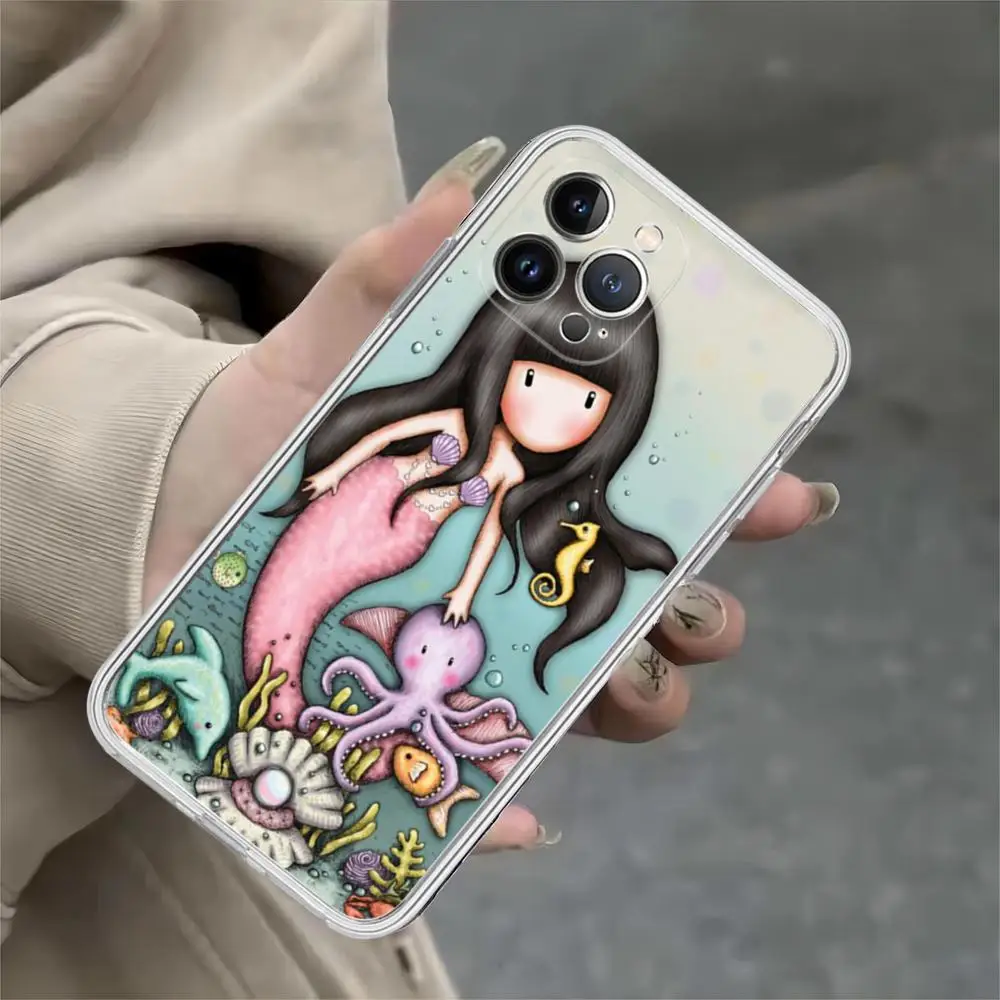 S-Santoro Cute Girl G-Gorjuss Phone Case For IPhone 15 14 13 12 Mini 11 Pro XS Max X XR SE 6 7 8 Plus Soft Silicone Cover