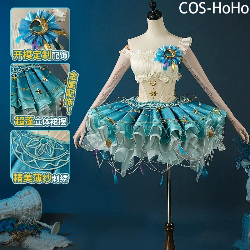 COS-HoHo Identity V Margaretha Zelle bailarina femenina a la deriva traje de juego de luz de luna elegante vestido de Lolita disfraz de Cosplay de Halloween