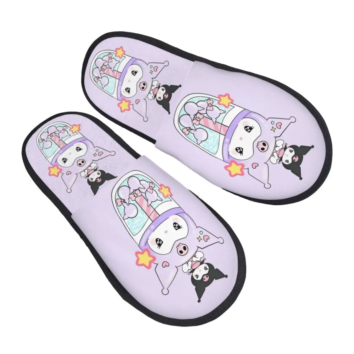 

Женские тапочки из пены с эффектом памяти в стиле аниме Sanrio Kuromi, мягкие теплые домашние тапочки Kawaii с героями мультфильмов