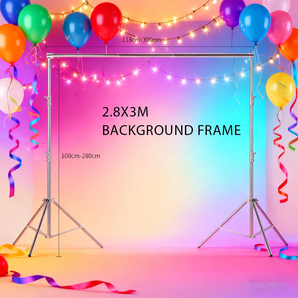 

Adjustable Scalable Crossbar Photography Background Stand with Stainless Steel Tripod for Parties Live Streams And Studio Use