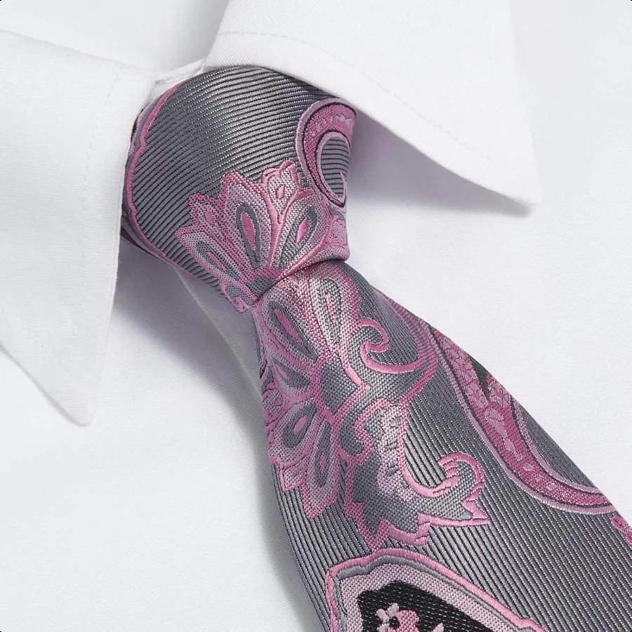 Удлиненные галстуки для мужчин, классический галстук с цветочным принтом и карманный квадратный элегантный шелковый галстук, комплект носовых платков для свадебной вечеринки