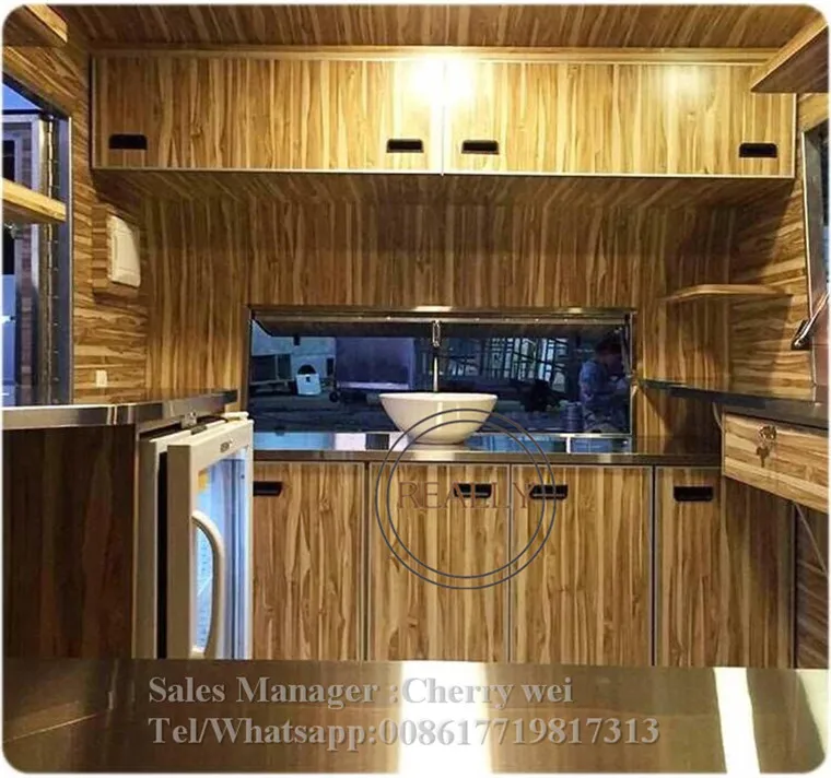 Novo tipo retrô trailer de comida móvel lanches de sorvete caminhões café carrinho de cachorro-quente para venda