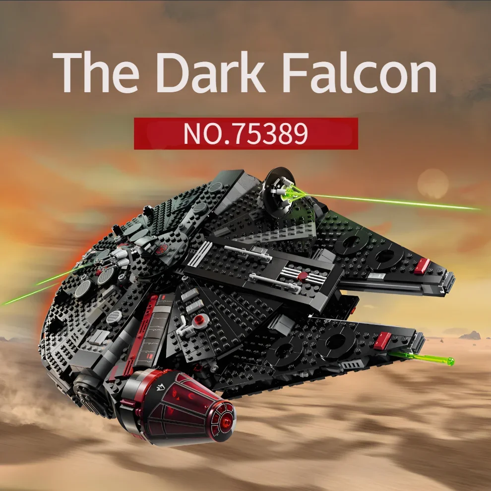 Novo compatível 75389 millennium falcon o escuro nave espacial modelo tijolos bloco de construção para meninos presente para crianças presente educativo