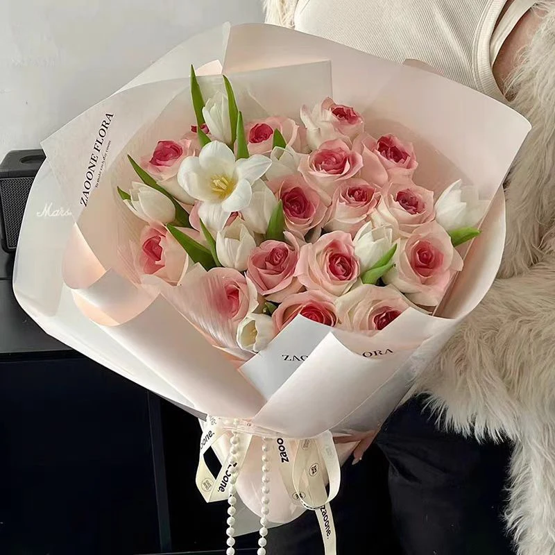20Pcs Two-Sided Colored Flower Wrappers Waterproof Bouquet Packaging Ideal 58*58cm DIY Gift Wrapping Paper Flower Decoration
