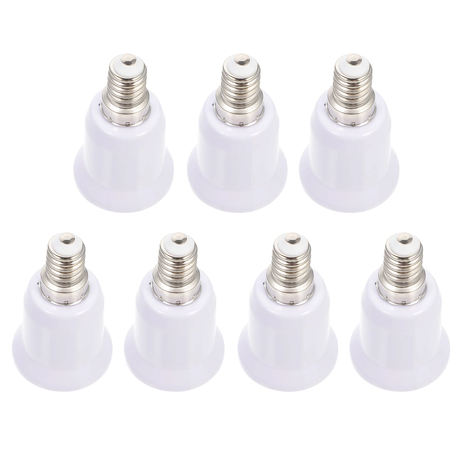 7 Pcs E14 to Lamp Socket Adapter Plastic Holder Light Base Converter Bulb Easy Install High Matching Screw
