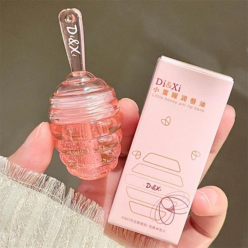 Lovely Honey Pot Lip Oil Lip Gloss Lip Balm Hydrating Lip Balm For Lip Care Nawilżający przezroczysty olejek do ust Pomadka w płynie