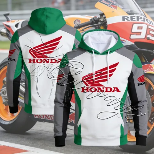 Imagen 2 del producto Sudadera con Capucha de Motociclismo Honda Racing Track Rider, Nueva Colección Otoño-Invierno 2026, Sudadera de Moda para Entusiastas del Off-Road
