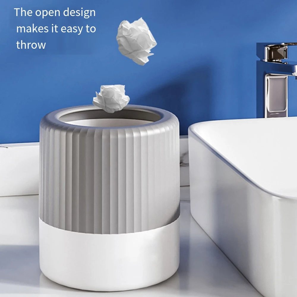 2.3L Mini Desktop Trash Can Modern Wastebaskets No Lid Garbage Can for Office Bedside Beauty Desk (with 1 Roll of Garbage Bags)