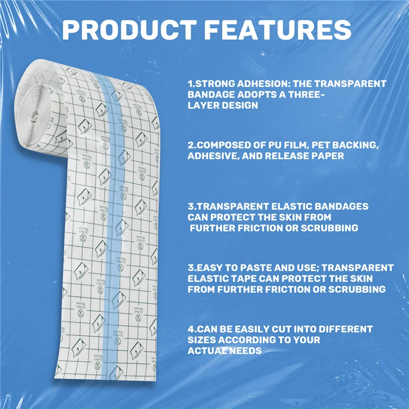 Pellicola per tatuaggi impermeabile, cura post-terapia, bende adesive protettive per la guarigione della pelle, riparazione, nastro per medicazione con pellicola trasparente