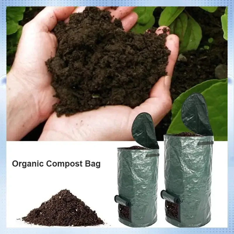 

1 шт. Кухонный контейнер для компоста с мешком для органического компоста, PE-контейнер для ферментации кухонных отходов