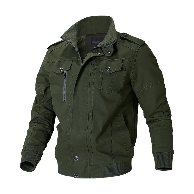 Spring Autumn New Jacket Men Fashion Casual Windbreaker Jacket Coat Male Outwear Plus Size Military Uniform Embroidery Baggy