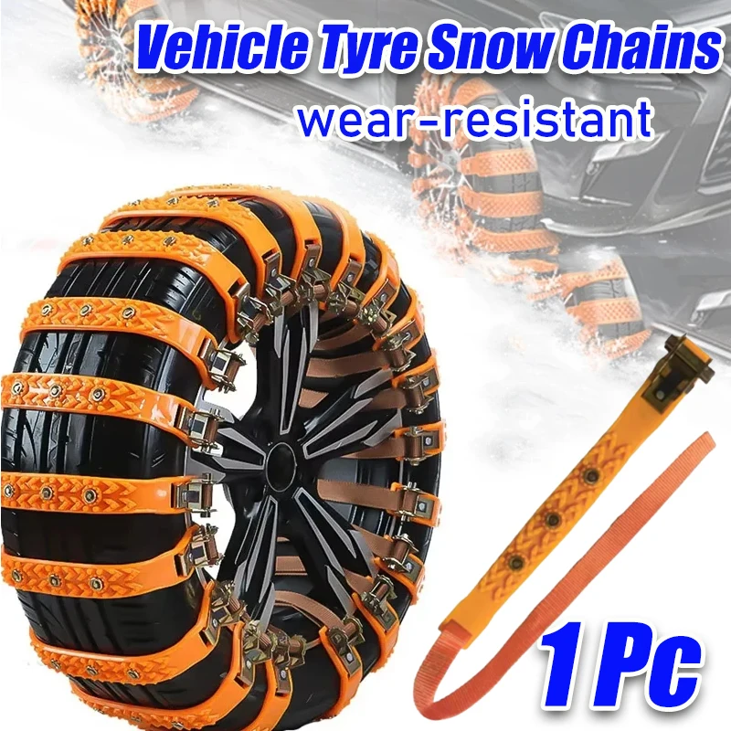 Car Snow Chains Universal Tyre Snow Chains Winter Outdoor Emergency Tie-Down Straps Tyre-Friendly Wear-Resistant AutoAccessories