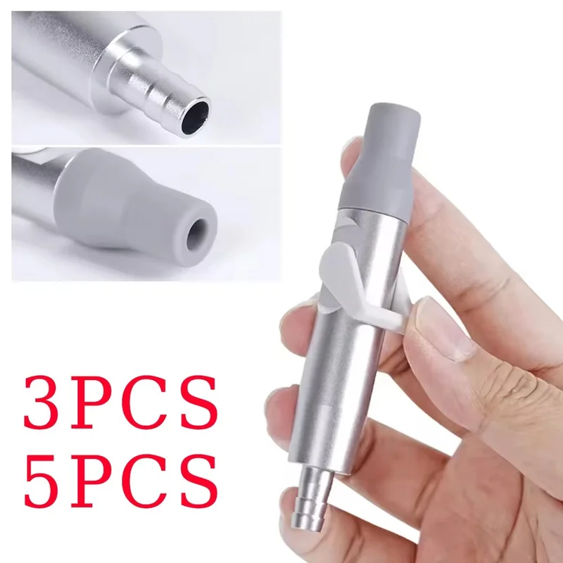 3PCS/5PCS Dental Weak Suction Handle Saliva Ejector with Valve Tip Adapter and Gray Silicone Cover Dental Tool