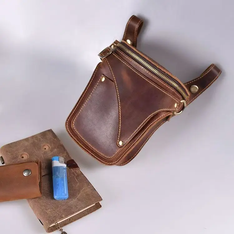 Vintage Pferdeleder-Handytasche, Kopfteil aus Rindsleder, Schlüsseltasche, personalisiertes Anhänger-Accessoire – Detail 11