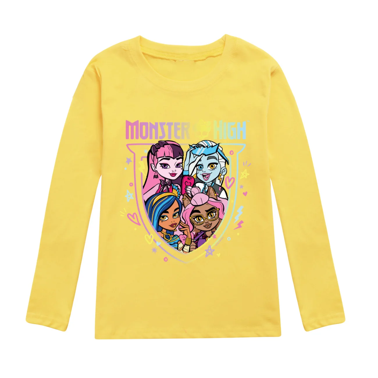 monster high Tshirt Kids Clothes Teenager Boys O-Neck Cartoon Casual T-shirts Girls Long Sleeve Tops Children\'s Clothing