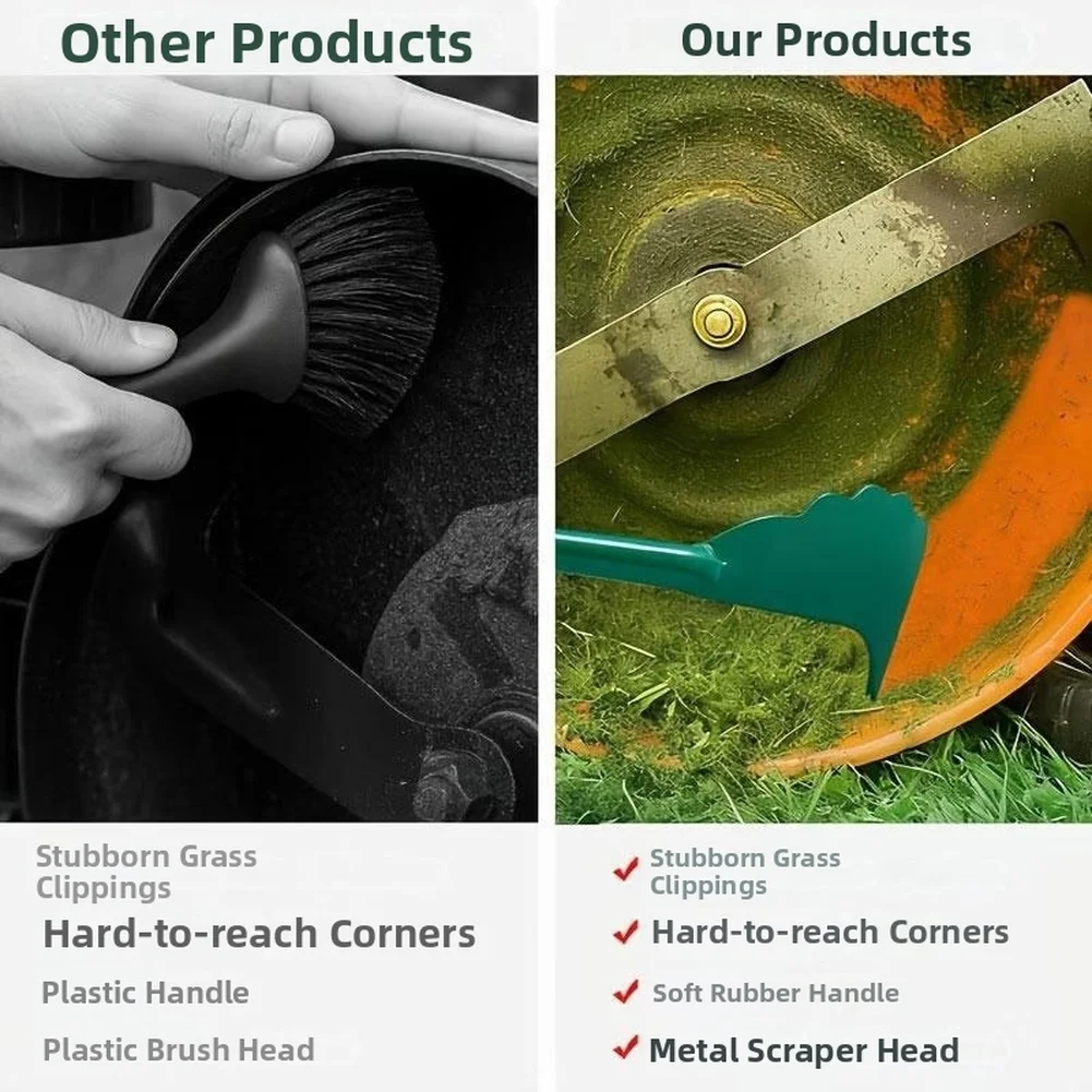 Trimmer Maintenance Tool for Cleaning Decks and Outdoor Equipment with Steel Scraper Head and Soft Grip Handle
