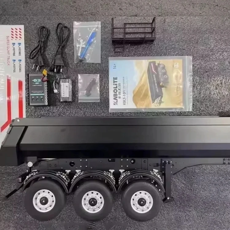 Huina 1/18 1509 Rc Semi Dump Trailer Electric Lifting With Tail Light Support Leg For 1501 Rc Tractor Truck Hobby Model
