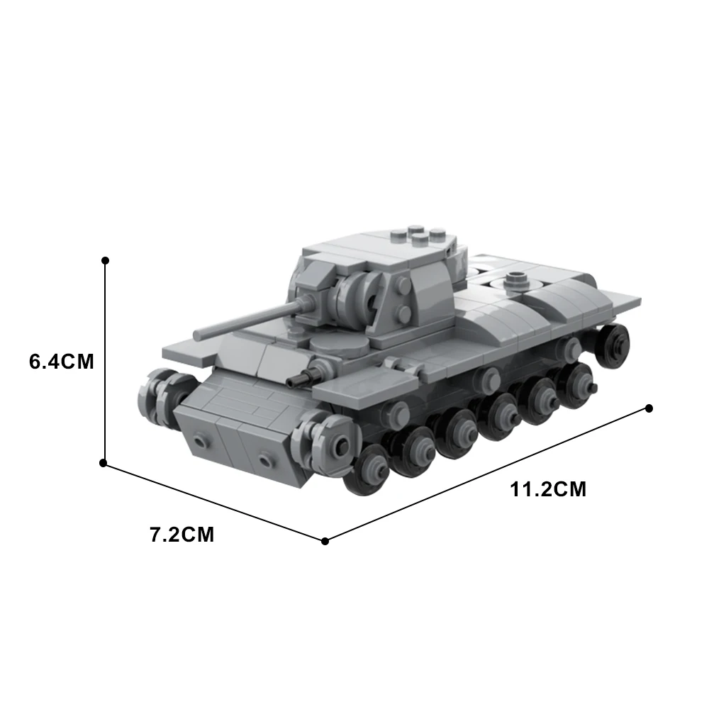 SETBRICKS MOC WW2 KV-1 Soviet Heavy Tank Building Blocks DIY Military Classic Collection Bricks Model Toys For Children Gift